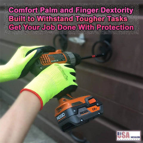 Non Slip Work Gloves For Men And Women With Water Based Latex Palm Coating Extra Duty 10 Pair Pack Durable Green Size Large