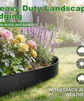 Heavy Duty Black Steel Landscape Edging Kit 20 Foot 6 Pack with Gloves 5 Inch Heavy Gauge Rounded Edge Metal Border in garden