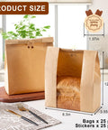 Large Window Paper Bread Bags 25 Pack For Sourdough And Homemade Bread With Label Seal Stickers includes 25 bags