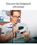 Person using LightView Pro Magnifying Glass With Light And Stand, Hands Free Floor Lamp for detailed crafting.