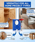 Heavy Duty 35mm Concealed Cabinet Door Hinge Drill Jig Kit With Forstner Guide Template for projects on wardrobes and kitchen cabinets.