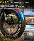 Beast Fat Tire Electric Tricycle For Adults With Three Wheel Ebike, 750W Hub Motor Peak 1350W, 52V 25Ah Removable Battery, 50 Mile Range, 7 Speed, 4 Piston Hydraulic Brakes, Cargo Rack, Black Build 20x4.0 fat tire wheel