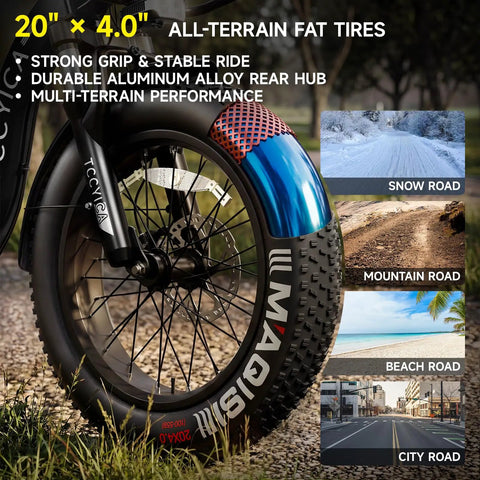 Beast Fat Tire Electric Tricycle For Adults With Three Wheel Ebike, 750W Hub Motor Peak 1350W, 52V 25Ah Removable Battery, 50 Mile Range, 7 Speed, 4 Piston Hydraulic Brakes, Cargo Rack, Black Build 20x4.0 fat tire wheel
