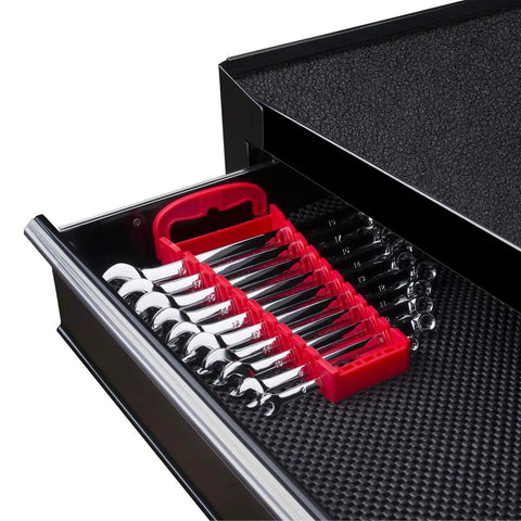 Beefy Metric Wrench Set With Long Pattern Open Ends, Chrome Vanadium Steel, Rust Resistant Mirror Finish, Includes 6, 8, 10, 11, 12, 13, 14, 15, 17 And 19mm Sizes, Plus Sturdy Storage Rack Organizer For Auto, Home, And Shop