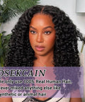 Burmese Curly Water Wave Human Hair Bundles 100 Percent Real Unprocessed Hair, model showing natural black color
