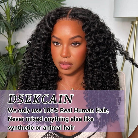 Burmese Curly Water Wave Human Hair Bundles 100 Percent Real Unprocessed Hair, model showing natural black color