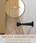 Heavy Duty 3 Inch Door Stop With Built To Last Solid Zinc Die Cast Construction And Soft Bumper Tips Black Door Stopper