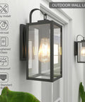 Dope Matte Black Outdoor Wall Light With Clear Glass Shade Weatherproof Front Porch Sconce Modern Exterior Lighting