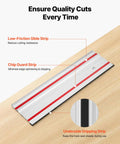 Heavy Duty Track Saw Guide Rail Kit Featuring Four Durable Aluminum Extrusion Bars And Three Secure Snap Lock Connectors For Instant Straight Shots And Killer Precision On Every Woodworking Build, showing glide and chip guard strips.