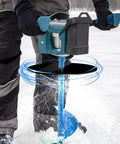Using Auger Drill Attachment for Ice Fishing Gear with 7.8 Inch Stopper Disc and 304 Stainless Steel Anchor Adapter