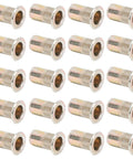 Badass Heavy Duty Zinc Coated Rivet Nut Kit Including One Hundred Assorted Sizes For Quick Automotive Repairs And Tough Metalworking Diy Hardware Projects, close-up of zinc-coated rivet nuts.