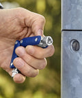 Hand holding Double Joint Folding Cabinet Key With Magnetic Locking Three Profiles Outside Square Triangle And Double Bit