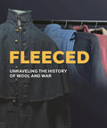 Fleeced The Real Deal On Wool And Warfare Straight Talk On Military Textiles And Strategic Fabric History From Ancient Campaigns To Modern Uniforms A Must Read Historical Overview book cover featuring dark wool military jacket.