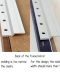 18 Inch Z Bar Hanger Kit for Pictures, Mirrors, Frames, and Cabinets, side by side installation views on frame back
