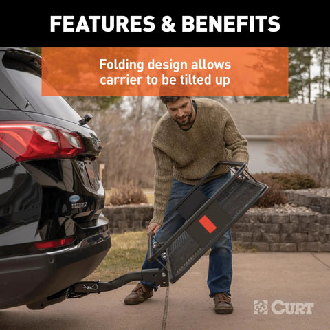Heavy Duty Cargo Basket Carrier For 2 Inch Receiver Fits Truck And SUV Hitch 60 X 23.5 X 5.5 Inches 500 Lb Capacity in use