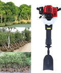 Gas Powered Garden Excavator With Wide Shovel 52cc 2 Stroke Earth Auger for tree transplanting with plant images
