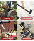 Heavy Duty Spade Shovel With Adjustable T Handle Serrated Blade For Root Cutting used in gardening, snow, compost, and sand digging
