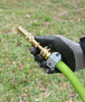 All Metal Garden Hose Repair Connector Kit With Aluminum Mender Fittings For Five Eighths Inch And Three Quarters Inch Hose Ends in use