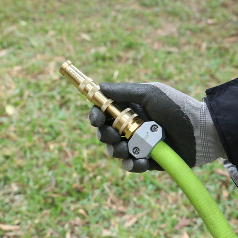 All Metal Garden Hose Repair Connector Kit With Aluminum Mender Fittings For Five Eighths Inch And Three Quarters Inch Hose Ends in use