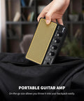 Mini 10W Rechargeable Guitar Amp With Bluetooth For Electric Guitars Two Tone Channels placed in backpack