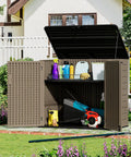 Spacious Outdoor Storage Shed Resin Cabinet With 48 Cu Ft Capacity for patio accessories and garden tools in backyard setting