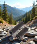 Two Pack MTB Handlebar Grips For Twisting Shifter, Shock Absorbing Anti Slip Rubber Grips on rocky mountain trail