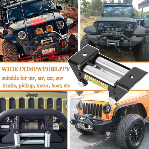 Winch Roller Fairlead 5 Inch Heavy Duty With 125mm Bolt Pattern Bolt On Ready For ATV UTV Truck And Boat Winches Fits Most Models Without Drilling Rugged Trailer Winch Replacement Part on Jeep winch mounts