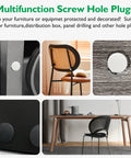 1-1/2 Inch Plastic Hole Plugs Flush Snap-In Round Hole Covers for Cabinets, Furniture, Chair Back, Desk with Accessories, White