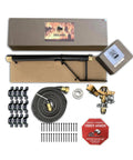 Wildfire Protection Sprinkler System With Bracket And Hardware, Includes 25 Ft Fire Resistant Hose, and mounting materials