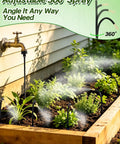 Raised bed with Complete 49 Foot Drip Irrigation Kit with 15 Adjustable 360 Degree Sprayers 5/16 Inch PE Tubing in action
