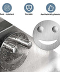Smiley Face Stainless Steel Dish Sponge Holder With Suction Cup Silver Sink Caddy Organizer Storage For Kitchen RV And Apartment Scrubber