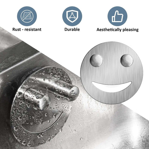 Smiley Face Stainless Steel Dish Sponge Holder With Suction Cup Silver Sink Caddy Organizer Storage For Kitchen RV And Apartment Scrubber