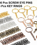 Hella Durable Zinc Alloy Hand Drill Set With Six Hundred Eye Screws Ten Precision Bits And Fifteen Keychain Rings Sweet For Resin Crafting Diy Epoxy Molds And Creative Hobby Vibe Projects Contains 600 screw eye pins and 15 key rings.