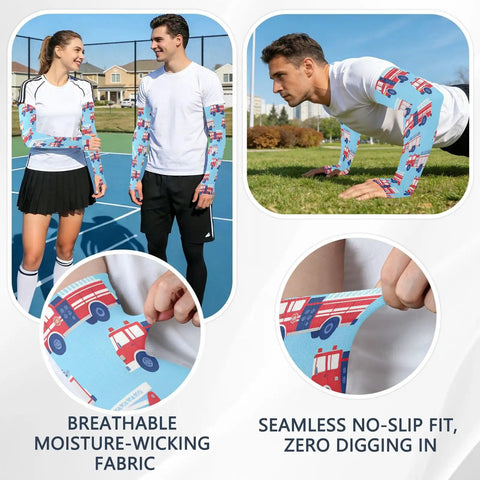 Stay Fresh With These Dope Cooling Arm Sleeves Shielding Bold Tattoo Ink Under Blazing Sun While You Crush Cycling Or Fishing Trips Quick Drying Stretch Polyester Delivers Solid UV Protection Daily, shown on active individuals outdoors.