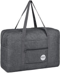 Underseat Travel Duffel Bag 18x14x8 Inches 25L Foldable Personal Item Carry On Luggage Denim Grey for Women, front view