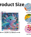 Colorful Axolotl 5D Diamond Art Kit For Adults And Beginners, Full Drill Round Diamond Painting showing 13.78 inch design size