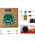 Hands On Soldering Kit For Beginners Build A Light Activated Night Light components and battery visible on white background