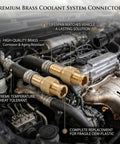 Close-up of 2 Pack Brass Sunroof Repair Kit For L405 And L494 with brass connectors in a car engine, direct replacement for plastic connectors