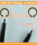 2 In 1 Snap Ring Pliers For Internal And External Circlips showing tip diameter and effective range for automotive repairs.