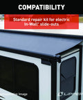 In Wall RV Slide Out Triple Rack Repair Kit with visible awning and slide out compatibility illustration.