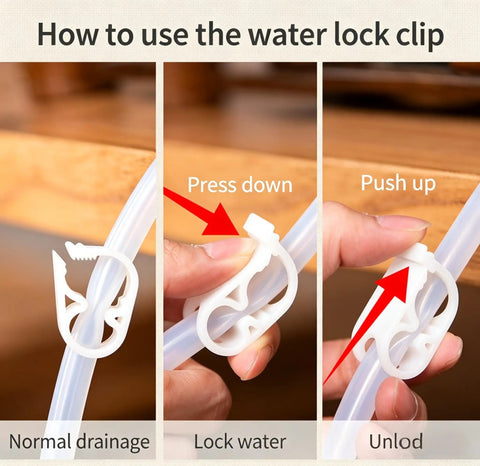Instructions for using Ten Pack Plastic Tubing Clamps With Adjustable Flow Control for clamp regulation on tubes.