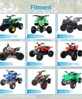 Fitment guide image for 35mm Air Filter For Chinese Pit Dirt Bikes And ATVs Fits 50cc 70cc 90cc 110cc 125cc 150cc Engines