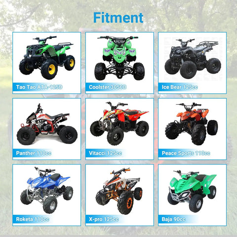 Fitment guide image for 35mm Air Filter For Chinese Pit Dirt Bikes And ATVs Fits 50cc 70cc 90cc 110cc 125cc 150cc Engines