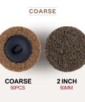 50 Pack 2 Inch Coarse Pro Grade Sanding Discs With Quick Change One Quarter Inch Shank Holder