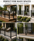 Hella Tough Deck Railing Kit With Reinforced Posts For Patios And Stairs meets building codes, shown on deck, porch, patio, and balcony.
