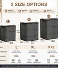 Kick Clutter To The Curb Two Pack Of XXL Foldable Moving Bins With Heavy Duty Reinforced Handles For Straight Up Durability Large Capacity Clothes And Blanket Storage in three size options.