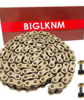 428 X Ring Drive Chain With 118 Links And Master Link For Motorcycle ATV Bicycle Go Kart Gold Finish, chain with box
