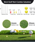 Golf Practice Net Set 10x7ft Heavy Duty Net With Mat Target Cloth 6 Balls 8 Tees Rubber Tee And Carry Bag components detail