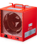 Beast 5600W 240V Infrared Heater for Large Garages and Warehouses, portable design, red metal case with control knobs