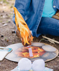 Campfire S'mores Pretend Play Set With 23-Piece Toy Food Kit For Kids 3 Plus, fire pit mat with pretend flames and marshmallows.